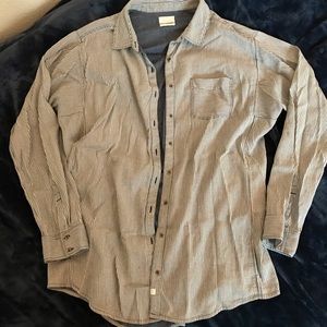 Pinstripe denim button up